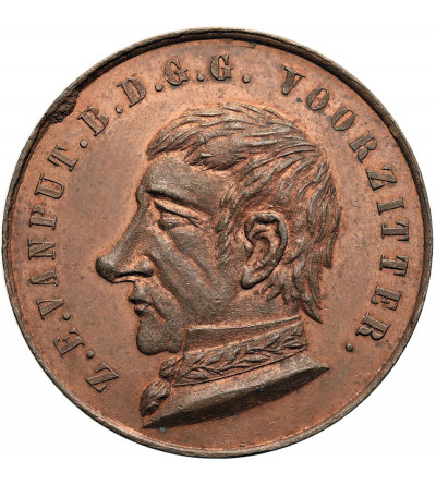 Belgia, Antwerpia, Leopold II (1865-1909). Medal satyryczny 1868 Jozef Cornelis Van Put (1811-1877)