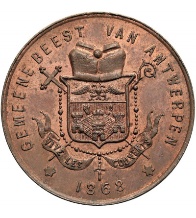 Belgium, Antwerp, Leopold II (1865-1909). Satirical medal 1868, Jozef Cornelis Van Put (1811-1877)