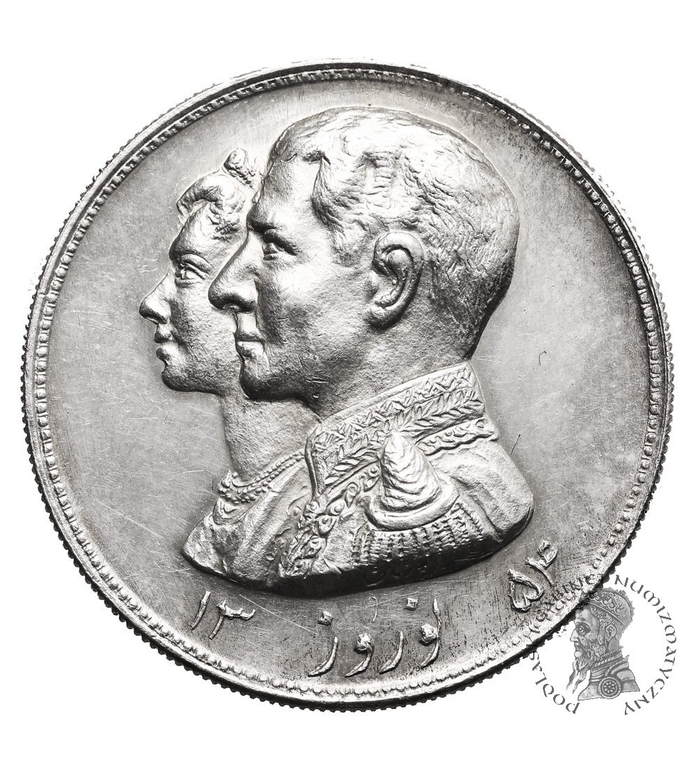 Iran, Mohammad Reza Pahlawi (1941-1979). Srebrny Medal Noworoczny SH 1354 / 1975 AD, ,,Farah Nowruz"