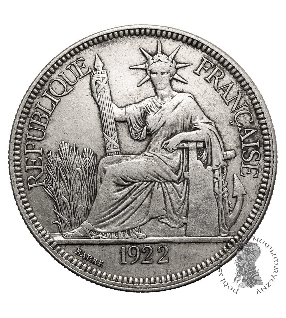 French Indochina. 1 Piastre 1922, without mint mark