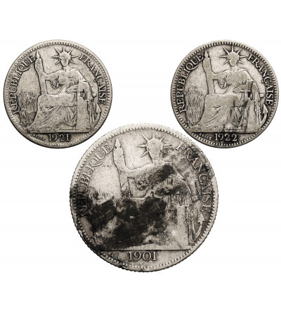 French Indochina. Set 10 Cents 1921, 1922 and 20 Cents 1901