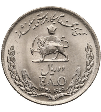 Iran, Muhammad Reza Pahlavi Shah 1941-1979 AD. 10 Rials SH 1348 / 1969, F.A.O.