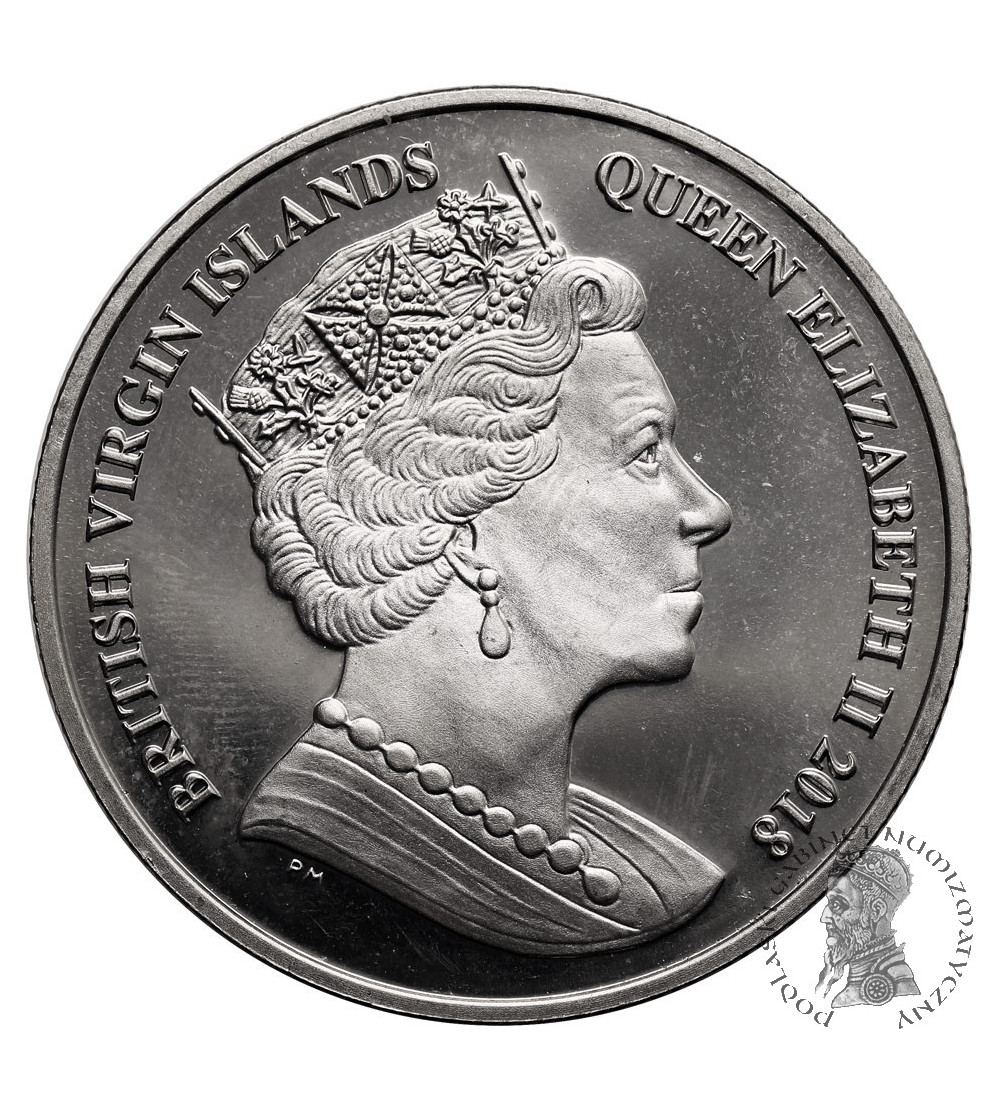 Brytyjskie Wyspy Dziewicze, Elżbieta II (1952-2022). 1 dolar 2018, Błazenek, Seria: Zwierzęta morskie