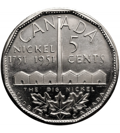 Kanada. Medal pamiątkowy, 5 centów, Sudbury, 1751- 1951, Dwustulecie izolacji i oznaczenia pierwiastka „Nikiel”