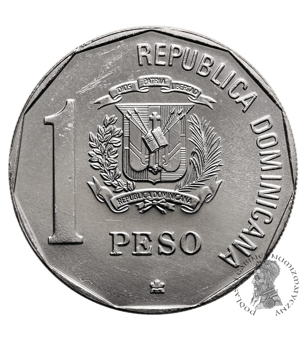 Dominikana. 1 Peso 1992, Krzysztof Kolumb, Seria: 500 rocznica odkrycia i ewangelizacji Ameryki