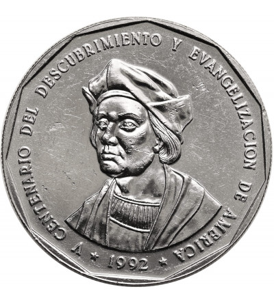 Dominikana. 1 Peso 1992, Krzysztof Kolumb, Seria: 500 rocznica odkrycia i ewangelizacji Ameryki