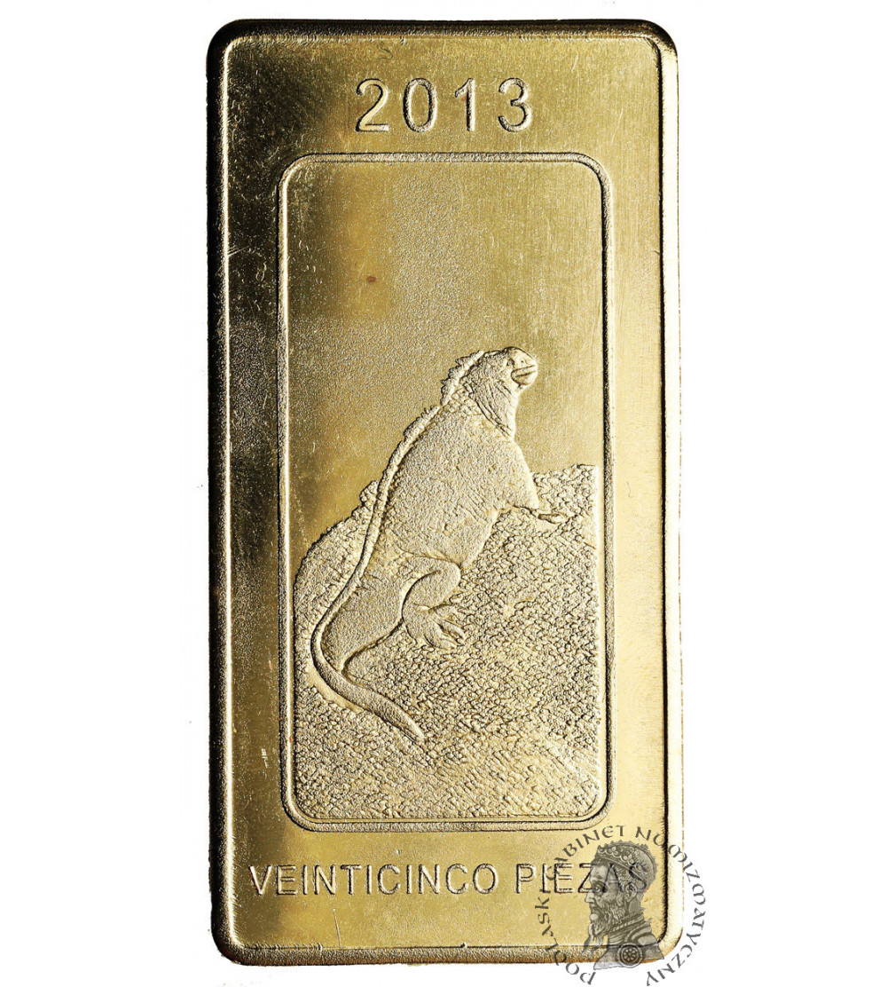 Ekwador, Wyspy Galapagos. 25 Piezas 2013, moneta fantazyjna z wizerunkiem legwana