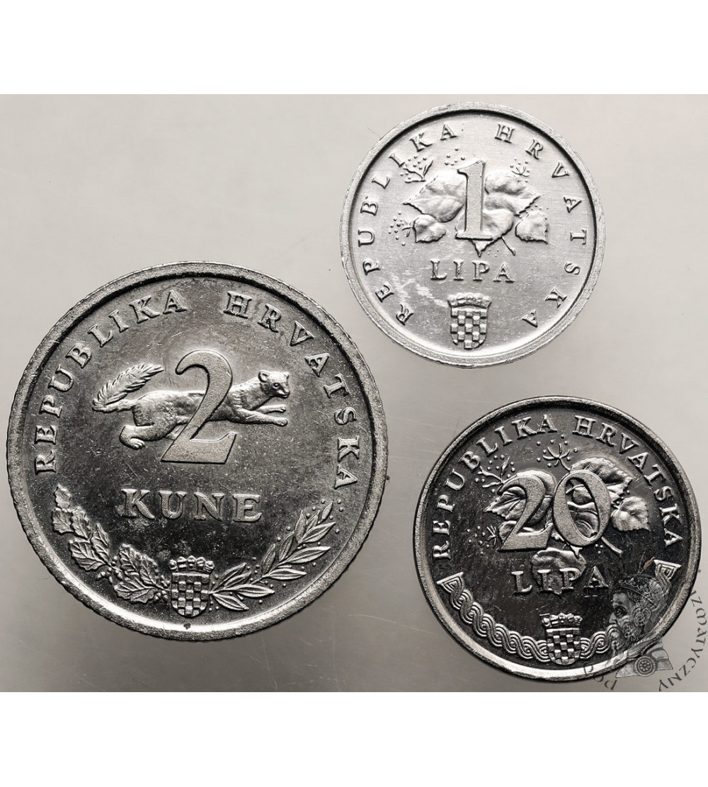 Croatia. Set of 1 Lipa, 20 Lipa, 2 Kune 1995, FAO, “FIAT PANIS - Let there be bread” - 3 pieces in the set