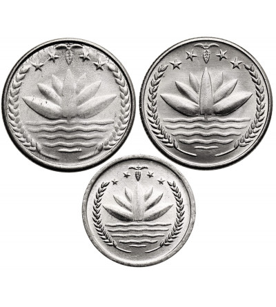 Bangladesh. Set of 3 circulation coins, 1 Poisha 1975, 2 x 25 Poisha 1973 / 1974 (F.A.O.)