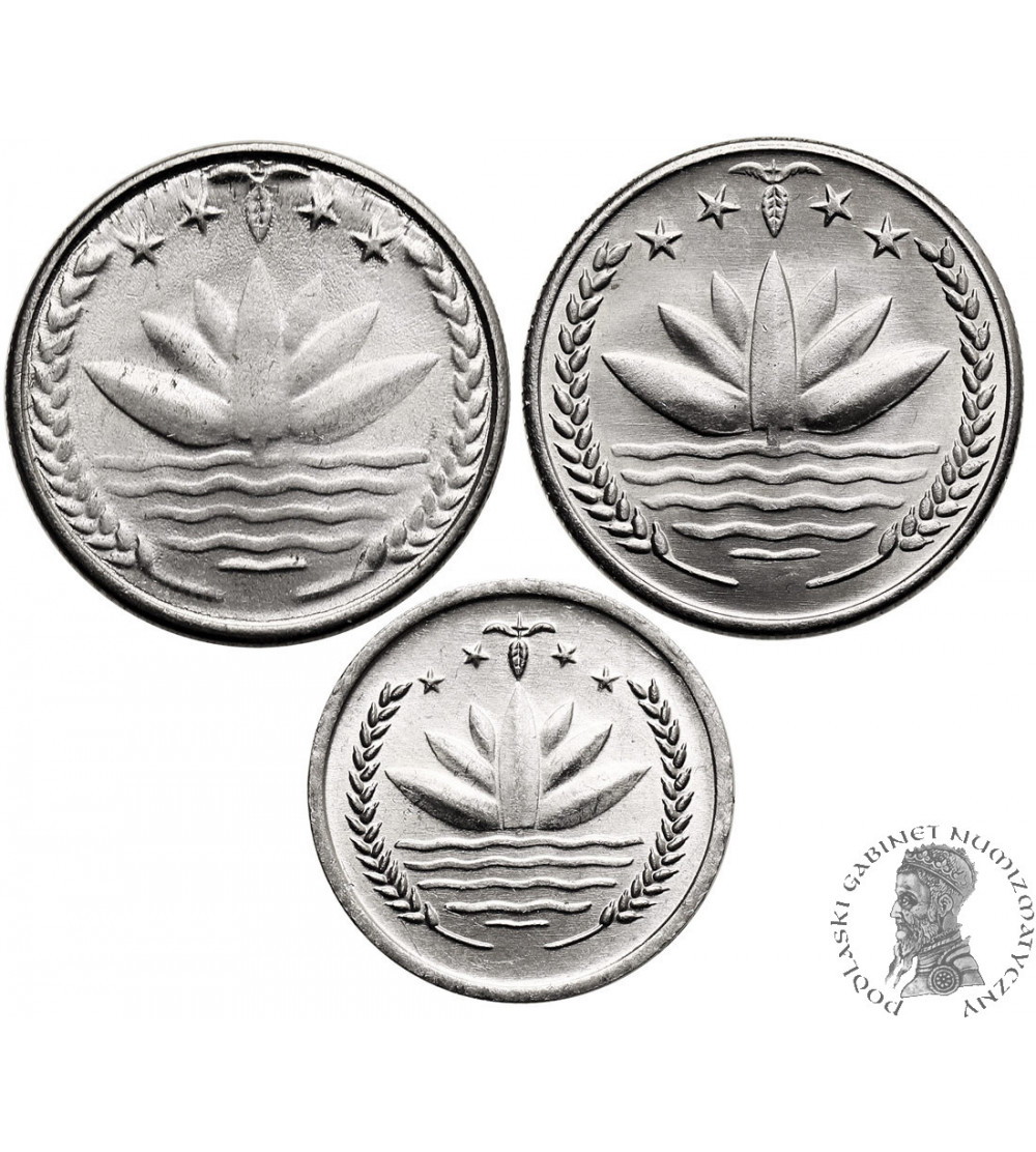 Bangladesz. Zestaw 3 monet obiegowych, 1 Poisha 1975, 2 x 25 Poisha 1973 / 1974 (F.A.O.)