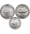 Bangladesh. Set of 3 circulation coins, 1 Poisha 1975, 2 x 25 Poisha 1973 / 1974 (F.A.O.)