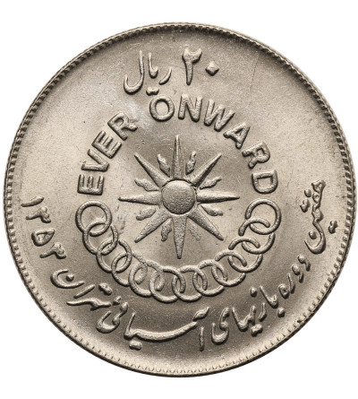 Iran, Muhammad Reza Pahlavi Shah SH 1320-1358 / 1941-1979 AD. 20 Rials SH 1353 / 1974 AD, 7 Igrzyska Azjatyckie