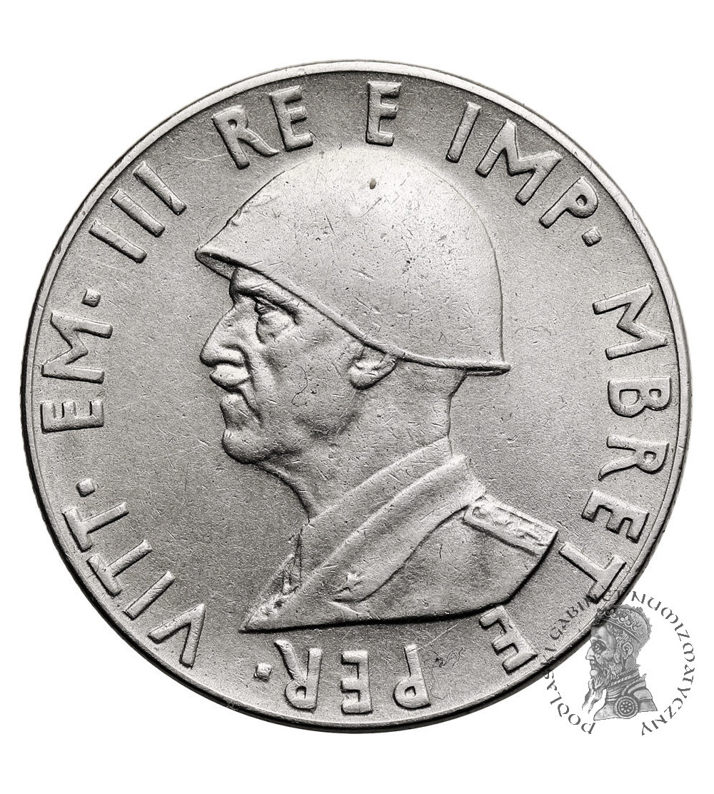 Albania, Italian Occupation WWII. 2 Lek 1939 R, Rome, Vittorio Emmanuel III 1939-1943