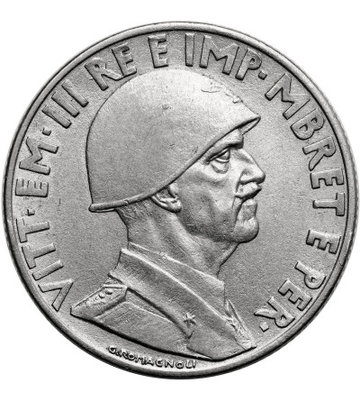 Albania, okupacja włoska. 1 Lek 1939 R, Rzym, Vittorio Emmanuel III 1939-1943