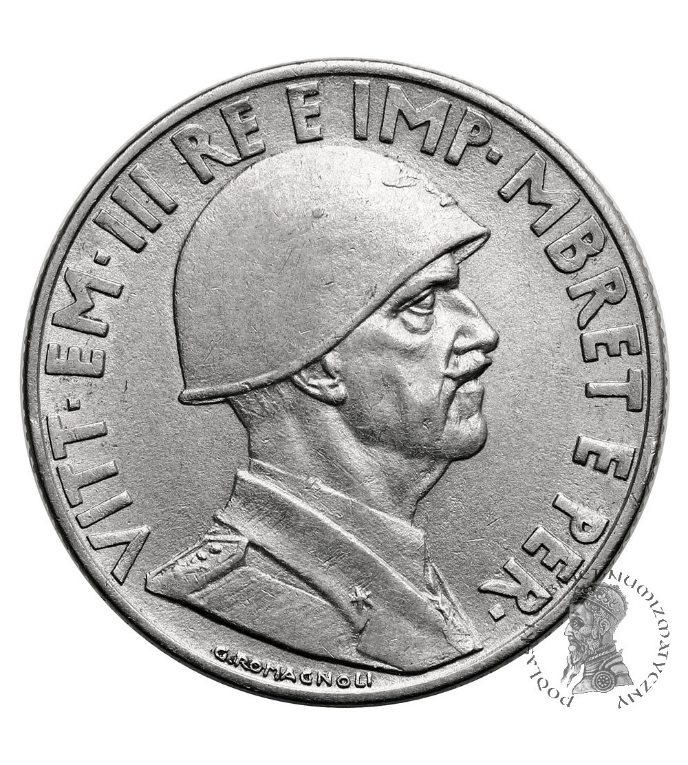 Albania, Italian Occupation WWII. 1 Lek 1939 R, Rome, Vittorio Emmanuel III 1939-1943
