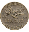 Albania, okupacja włoska. 0,10 Lek 1940 R, Rzym, Vittorio Emmanuel III 1939-1943