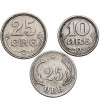 Denmark. Set of 3 coins: 10 Ore 1914, 25 Ore 1874, 25 Ore 1920