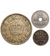 Sweden / Dania. Set of 3 coins:  1 Ore 1903, 10 Ore 1935, 2 Kroner 1925