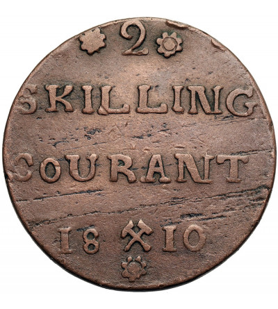 Norwegia, Fryderyk VI (1808-1814). 2 Skilling Courant 1810