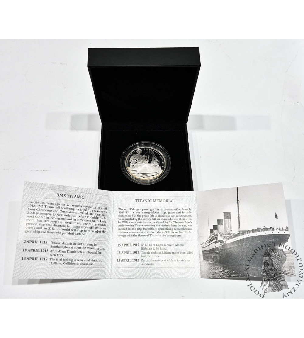 Alderney, Elizabeth II (1952–2022). 5 Pounds 2012, 100 rocznica Titanica - Srebro