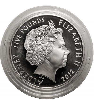 Alderney, Elizabeth II (1952–2022). 5 Pounds 2012, 100th anniversary of the Titanic - Silver