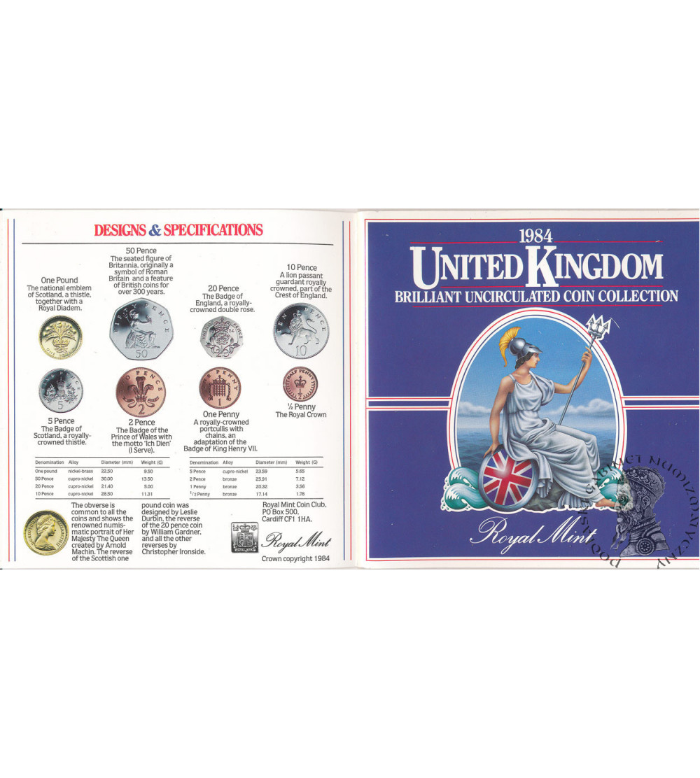 United Kingdom. Official 1984 Annual Set - 8 coins
