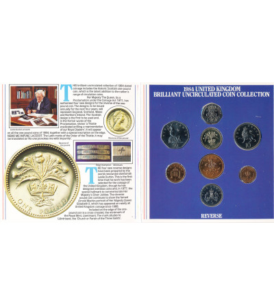 United Kingdom. Official 1984 Annual Set - 8 coins