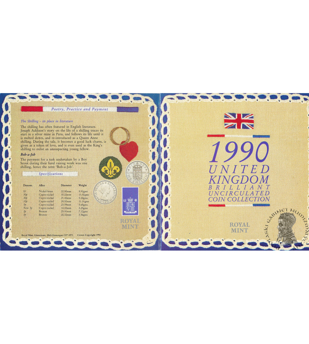 United Kingdom. Official 1990 Annual Set - 8 coins