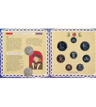 Wielka Brytania. Oficjalny zestaw rocznikowy 1990 - 8 monet