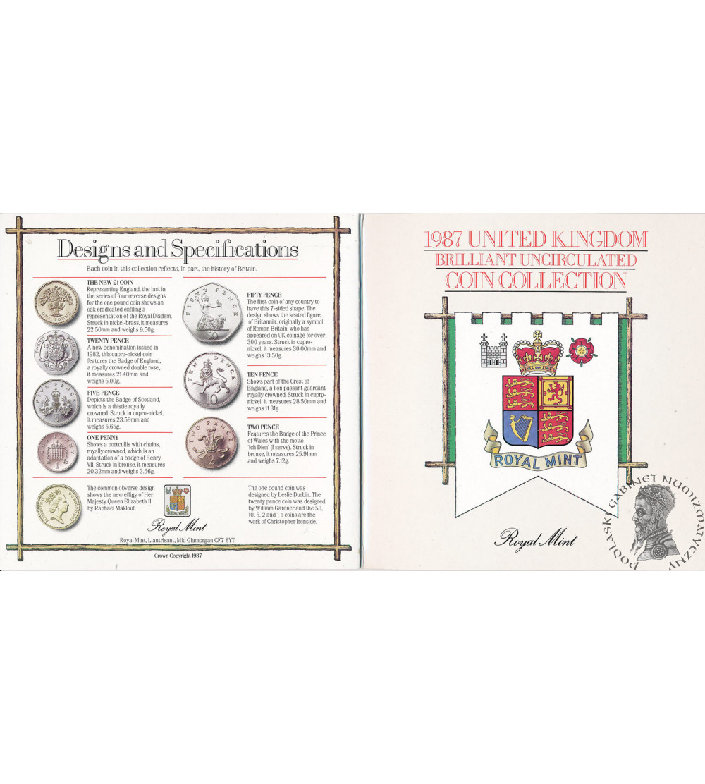 United Kingdom. Official 1987 Annual Set - 7 coins