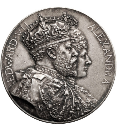 Wielka Brytania, Edward VII (1901-1910). Medal 1902 upamiętniający Koronację króla Edwarda VII i królowej Aleksandry