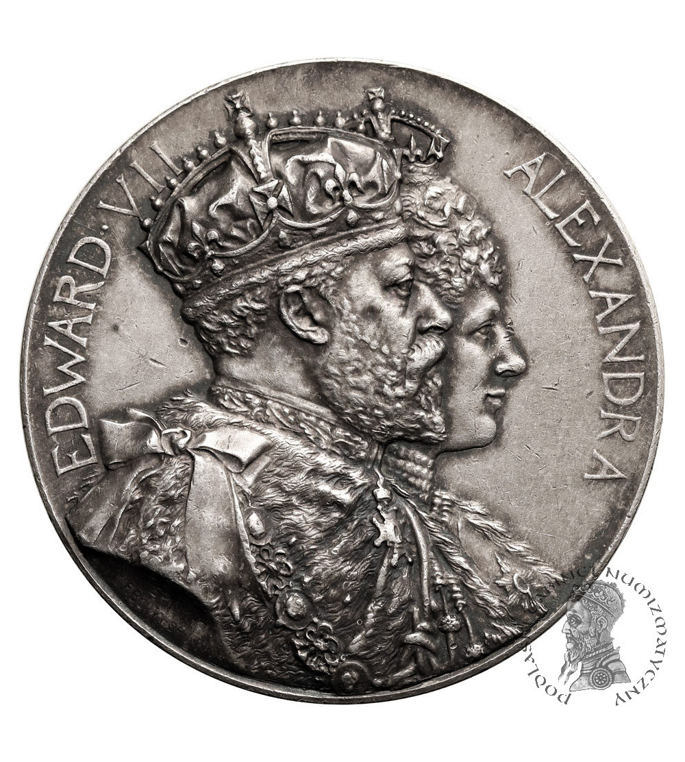 Wielka Brytania, Edward VII (1901-1910). Medal 1902 upamiętniający Koronację króla Edwarda VII i królowej Aleksandry