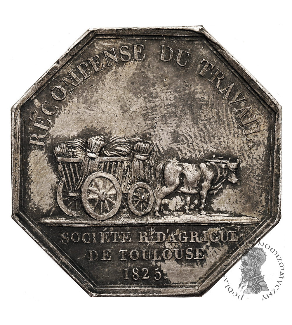 France, Toulouse. Medal / Token 1825 Olivier de Serres, Agricultural Society of Toulouse