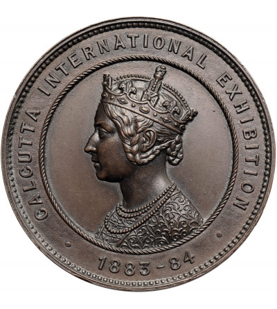 Indie, Kolonia Brytyjska, Kalkuta. Medal nagrodowy z Międzynarodowej Wystawy w Kalkucie 1883-1884