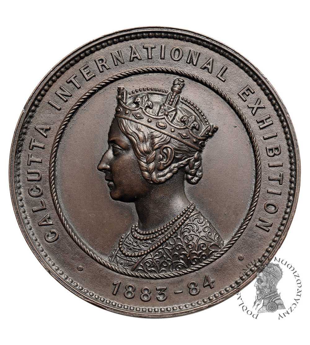 India, British Colony, Calcutta. Prize medal from the International Exhibition in Calcutta 1883-1884