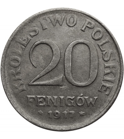 Poland, German Occupation (Krolestwo Polskie). 20 Pfennig 1917 FF, Stuttgart Mint