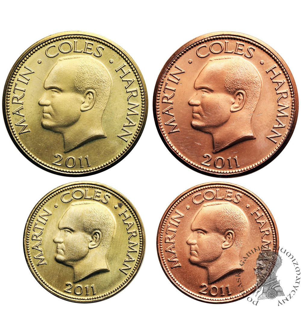 Lundy, British Administration. Set of 1/2, 1, 2, 4 Puffins 2011 - 4 Fantasy Coins, Private Issue for Collectors