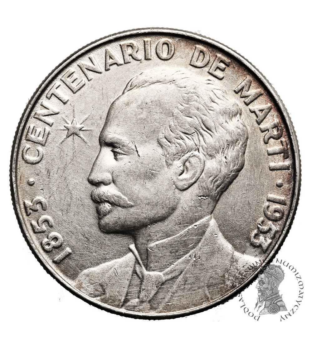 Cuba. 1 Peso 1953, 100th anniversary of the birth of José Martí, Cuban National Hero (1853-1895)