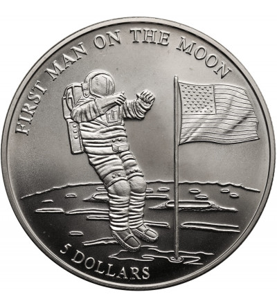 Liberia. 5 dolarów 2000, Pierwszy Człowiek na Księżycu