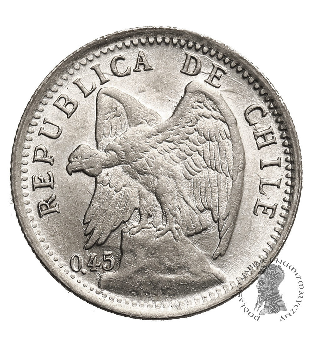 Chile, Republic. 10 Centavos 1915, Condor