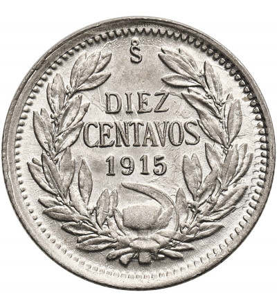 Chile, Republic. 10 Centavos 1915, Condor