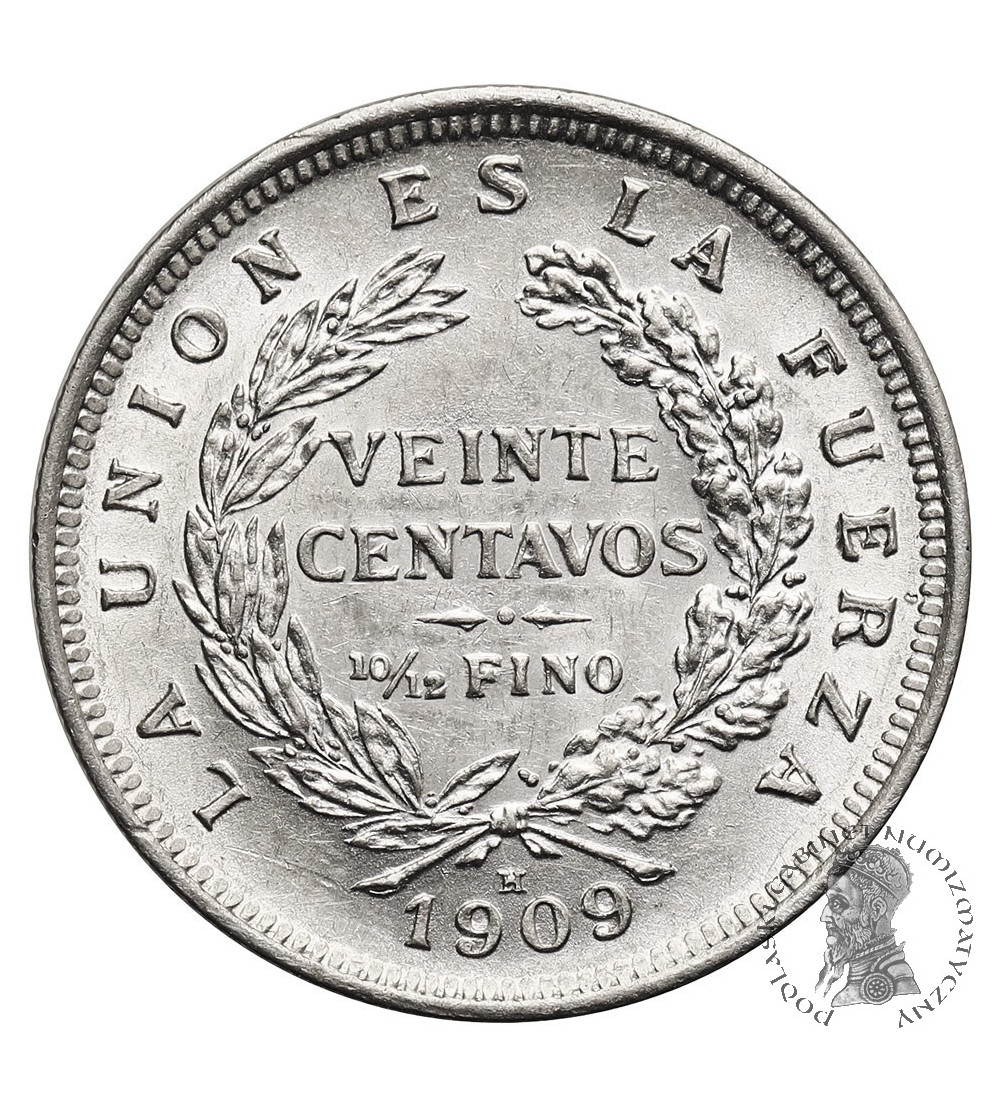 Boliwia, Republika. 20 Centavos 1909 H