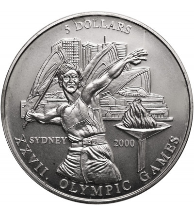 Liberia. 5 Dollars 2000, XXVII Olympic Games in Sydney - Javelin Throw