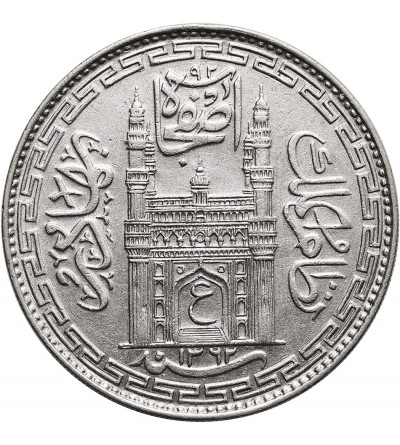 India - Hyderabad. Rupee AH 1362 Year 34 / 1943 AD, Mir Usman Ali Khan 1911-1948 AD