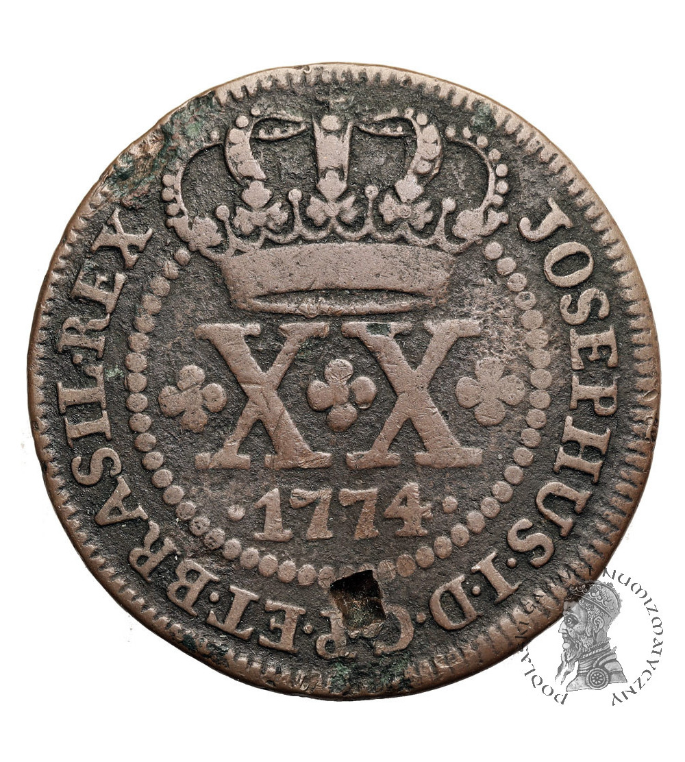 Brazil, Joseph I the Reformer (1750-1777). 20 Reis 1774