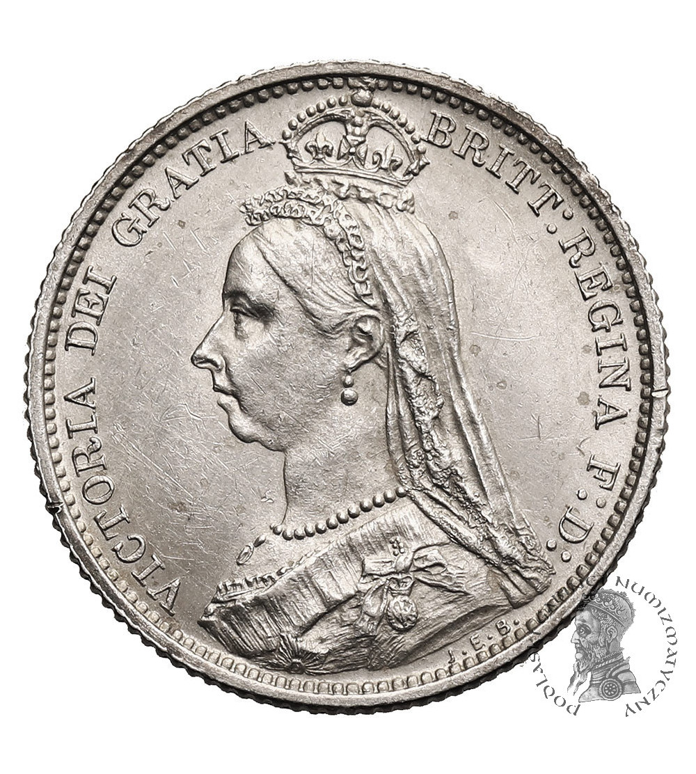 Wielka Brytania, Wiktoria (1837-1901). 6 pensów 1887