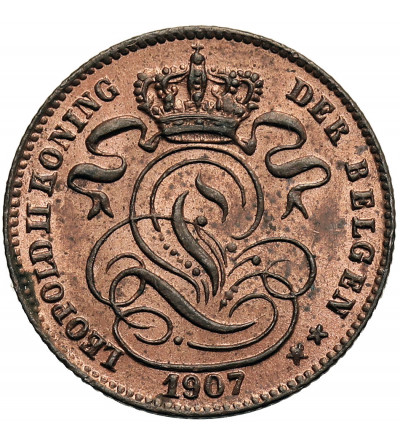 Belgium, Leopold II (1865-1909). 1 Centime 1907, DER BELGEN