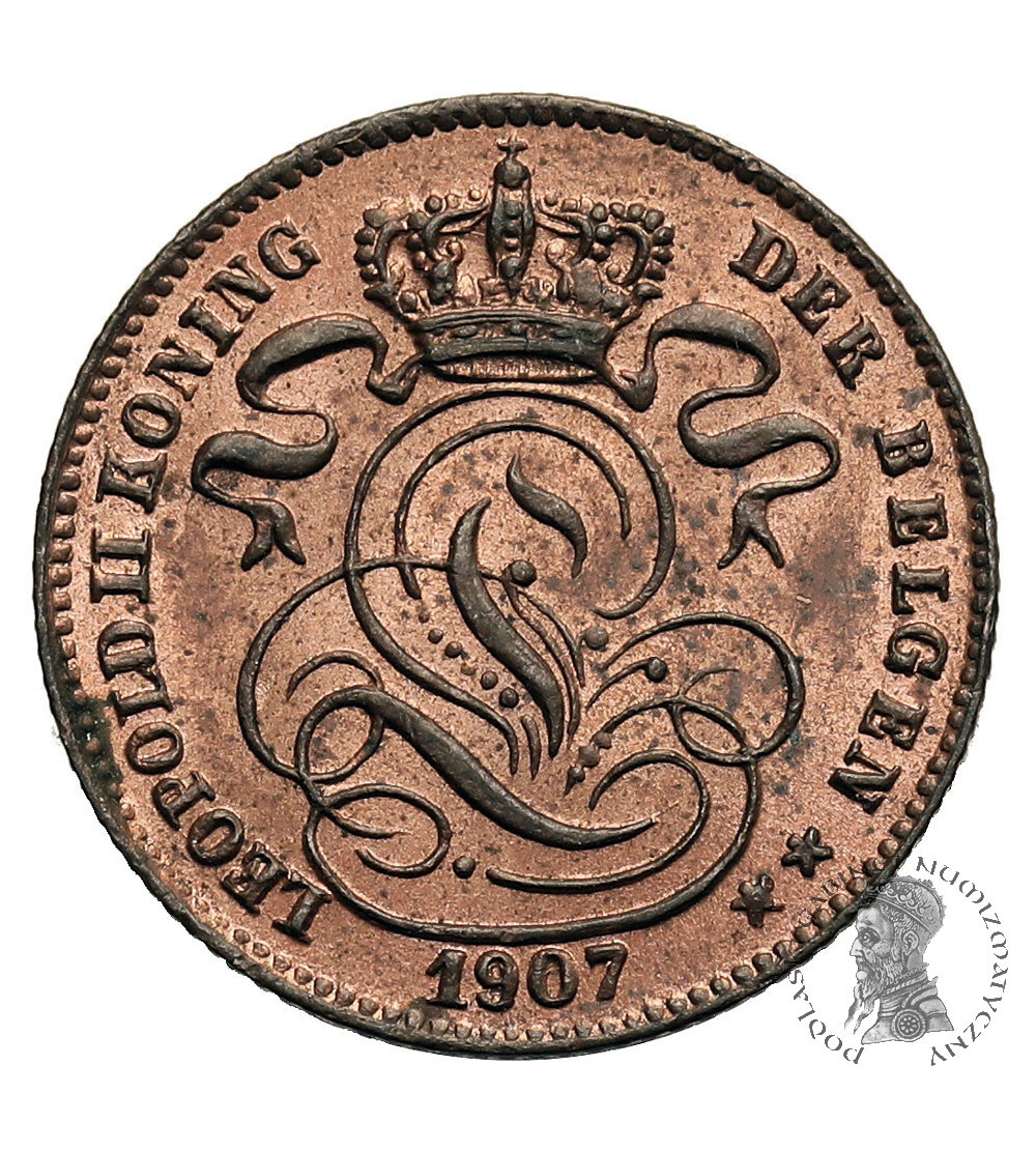 Belgium, Leopold II (1865-1909). 1 Centime 1907, DER BELGEN