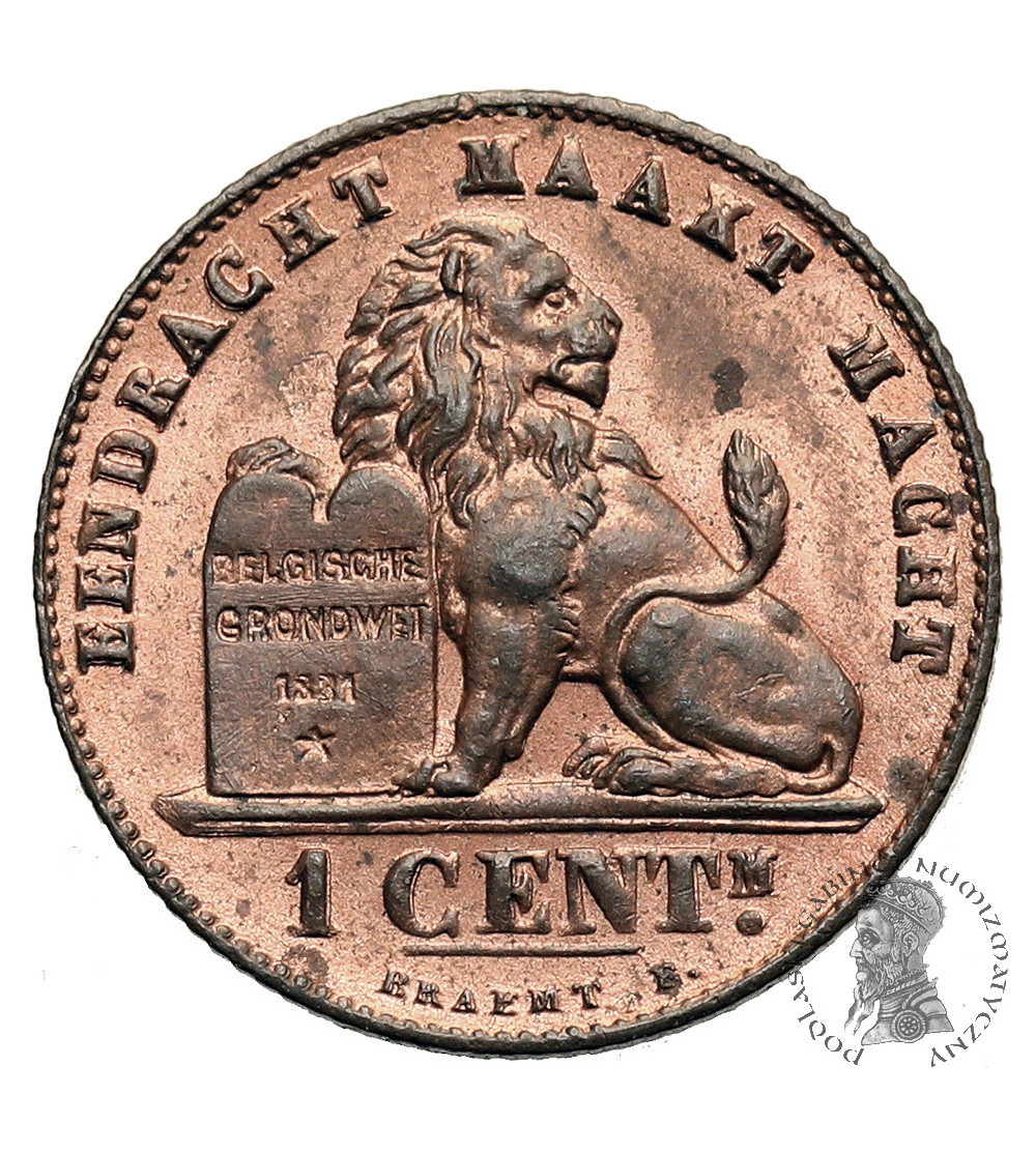 Belgia, Leopold II (1865-1909). 1 Centime 1907,  DER BELGEN