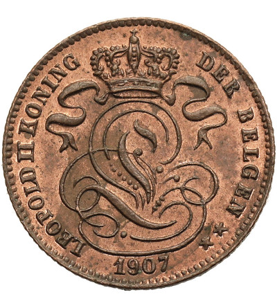 Belgia, Leopold II (1865-1909). 1 Centime 1907,  DER BELGEN